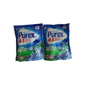 2-Pack Purex 4-in-1 Laundry‎ Detergent Pacs Fresh Mountain Breeze 35ct Each
